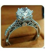 2.70Ct Round Cut Diamond Vintage Engagement Ring Solid 14k White Gold in... - $264.10