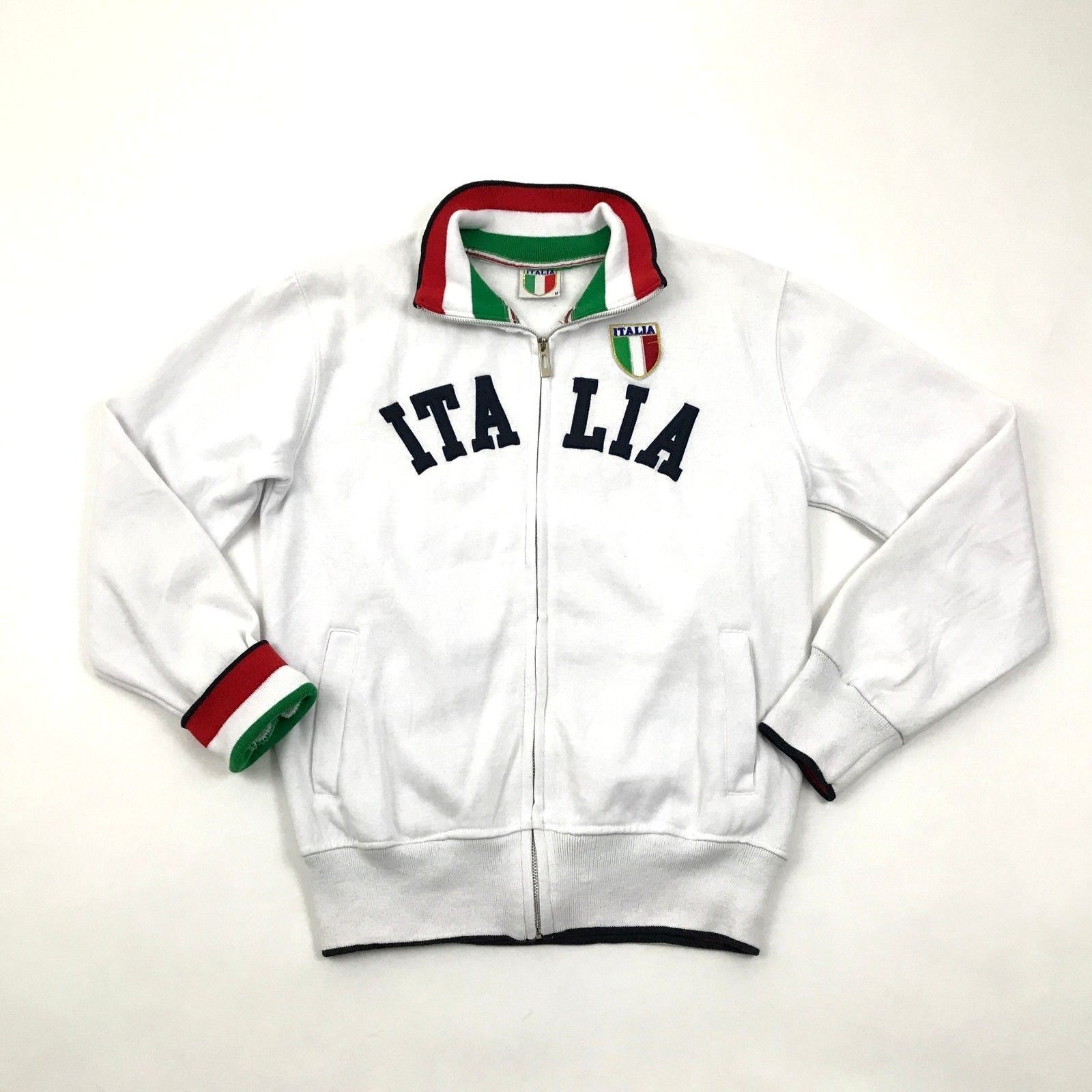 ITALIA Full Zip Sweater Jacket Adult Size Medium M Loose Italian Colors ...