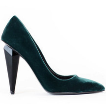 NEW $425 Antigone Velvet Pumps High Heels Shoes Green Sylth Virago Sz 40... - $420.75