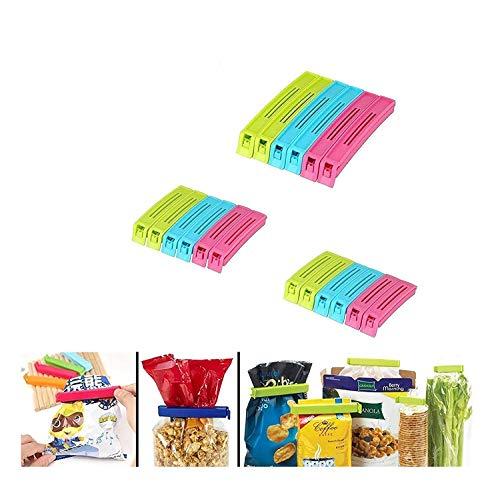 Natural Beauty 18Pc Plastic Food Snack Bag Pouch Clip Sealer for Keeping Food Fr