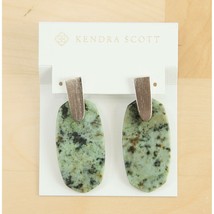 Kendra Scott Aragon Rhodium Plated African Turquoise Drop Dangle Earring... - $78.71