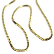 SOLID 18K YELLOW GOLD CHAIN 1.1 MM VENETIAN SQUARE BOX 17.7", 45 cm, ITALY MADE image 3
