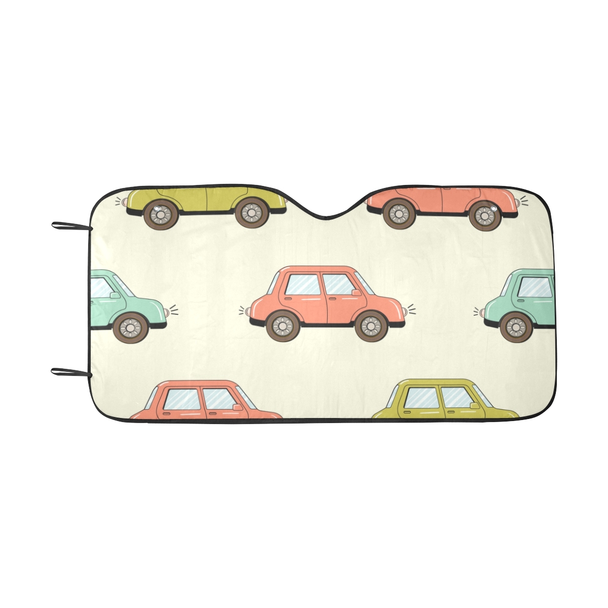 Windshield Cover For Small Cars Cartoon Retro Fashion Doodle Car ...