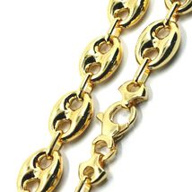 18K YELLOW GOLD MARINER CHAIN BIG OVALS 12 MM, 20 INCHES ANCHOR ROUNDED NECKLACE image 5