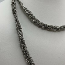 Ann Taylor Loft Long Silver Tone Necklace Multi Liquid Chain 34" - $18.66