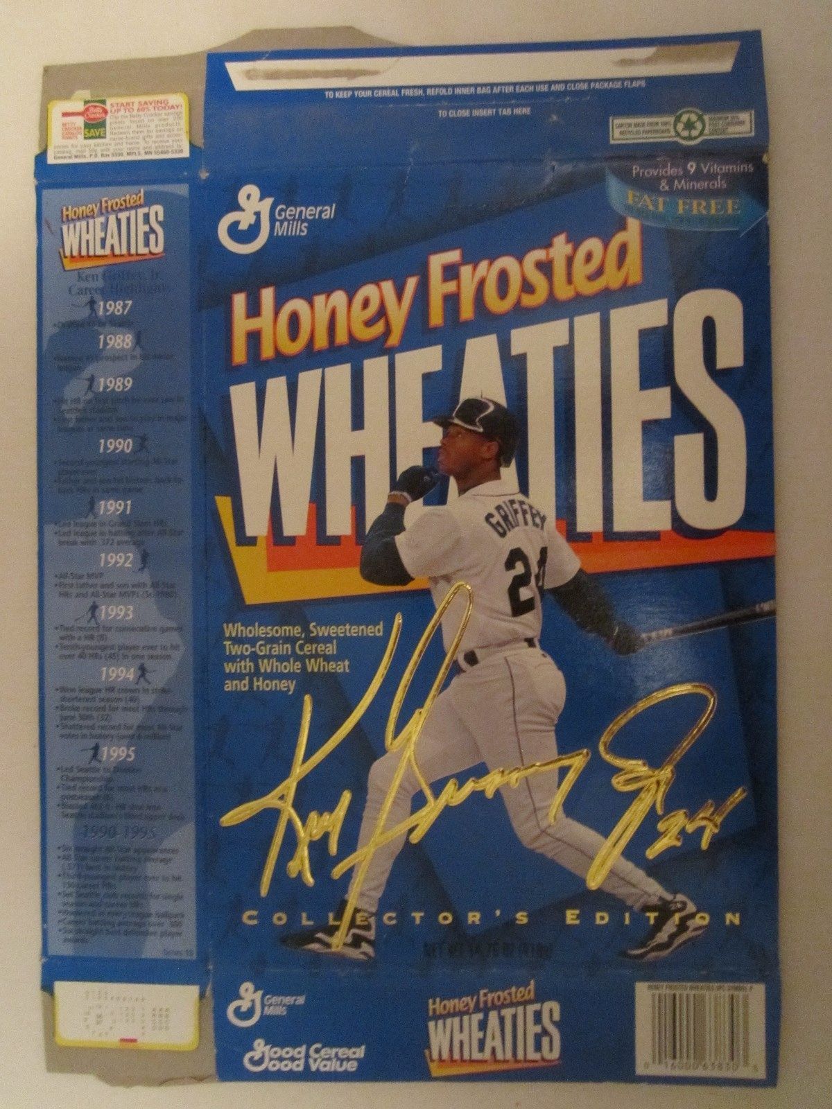 Empty WHEATIES Cereal Box 1996 KEN GRIFFEY JR Collector's HONEY FROSTED