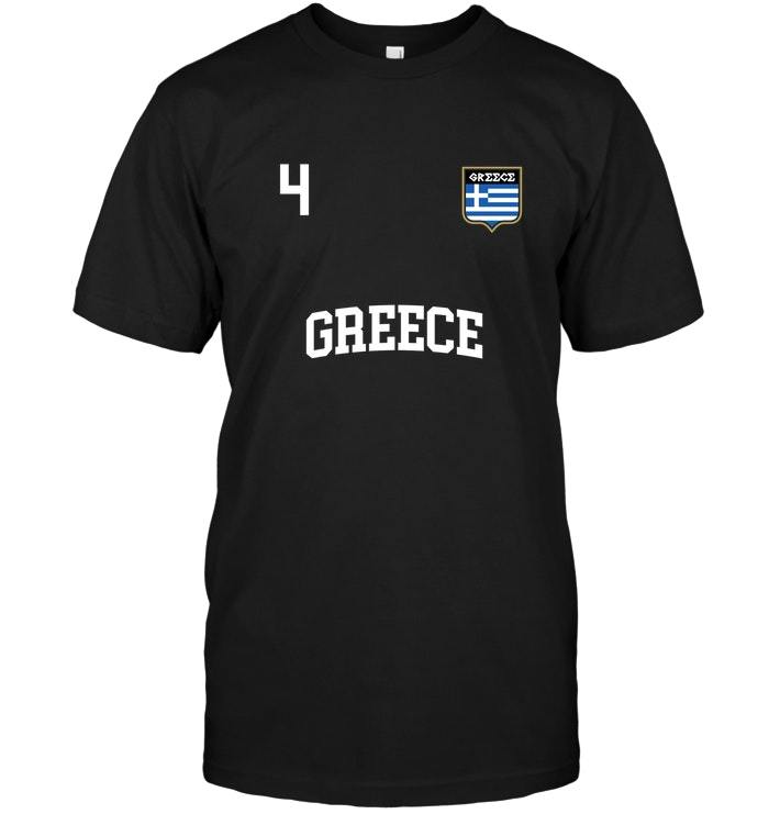 GREECE T shirt No 4 Greek Flag Football Soccer Team Shirt TShirts, Tank Tops