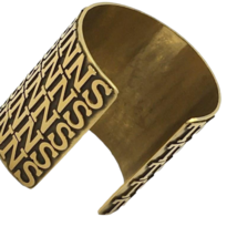 Gorgeous Gold Tone Metal TOM BINNS Logo 2.5" Wide Statement Cuff Bracelet image 11