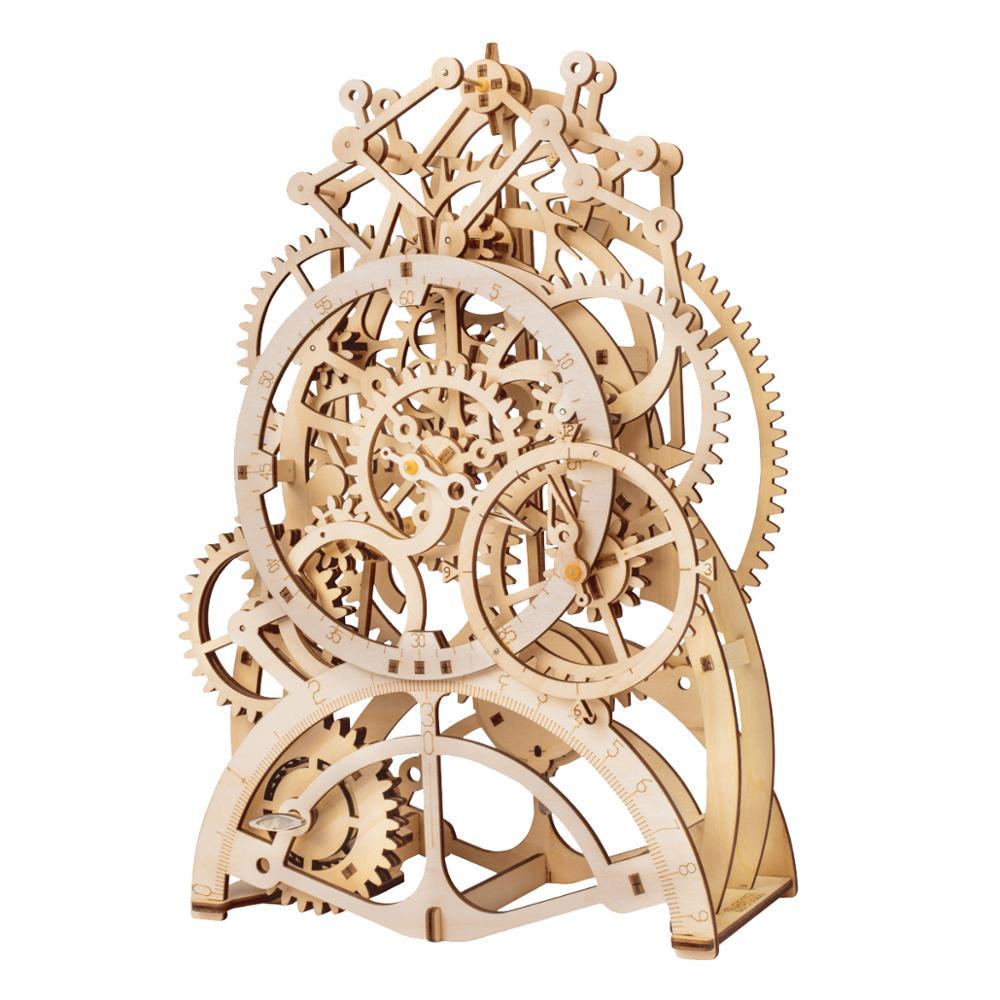 Pendulum Clock Model Building Kits Laser Cutting 3D Wooden Mechanical