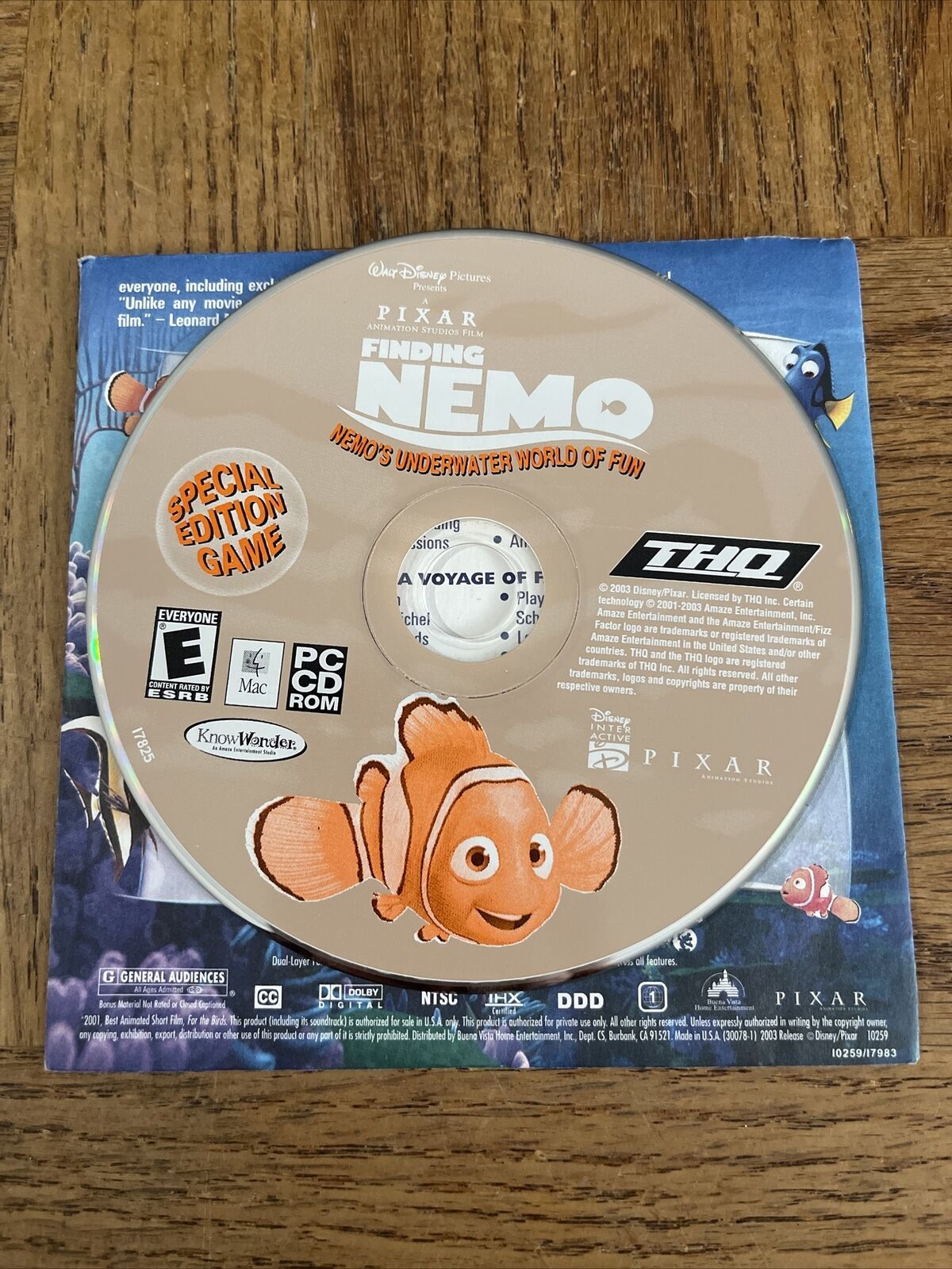 Finding Nemo Nemos Underwater World Of Fun PC Cd Rom - Video Games