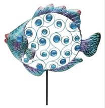 Metal Fish Garden Stake With Glass Beads m8 - $197.99
