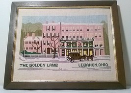 The Golden Lamb Lebanon Ohio Inn Cross Stitch Wall Hanging Art Craft Col... - $48.95