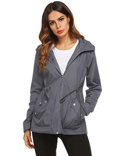 90S Rain Jacket Women Teen Loose Weatherproof Coat Gray XL - Coats ...