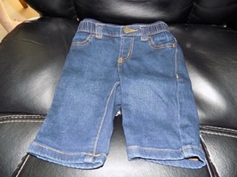 Janie &amp; Jack Signature Layette Dark Wash Blue Denim Jeans Size 0/3 Month... - $25.00