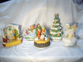 5 Ceramic Musicals Christmas Collection Music Boxes  image 2