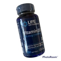 Life Extension Vitamin D3 25mcg (1000 IU) 250 Soft Gels Exp 2/2023 - $9.77