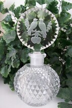RARE Vintage Czech Perfume Scent Bottle~&quot;Love Birds&quot;~Dauber Intact~Signe... - $386.09