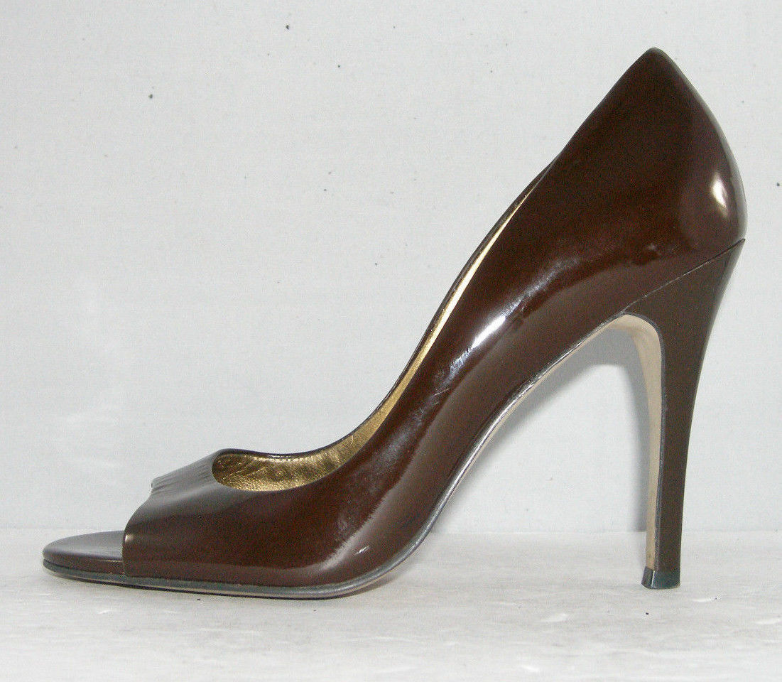 brown patent leather heels