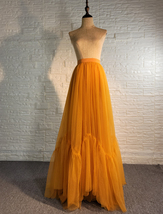 Rust Tiered Tulle Skirt Wedding Outfit Full Long Tulle Skirt High Waisted Plus image 6