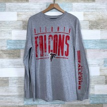 NFL Team Atlanta Falcons Graphic Tee Gray Crew Long Sleeve Football Mens XL - $23.75