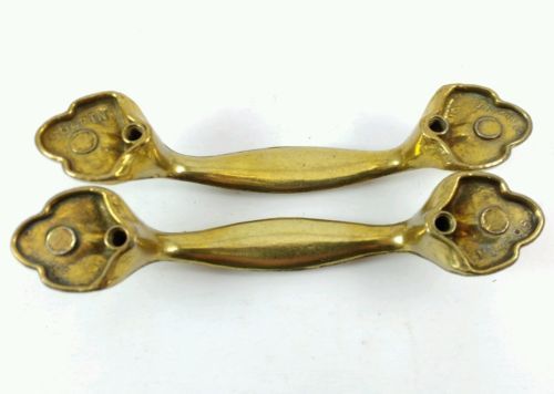 Vintage Brass Bat Wing Drop Handle Drawer Pulls Set Of 2 New Old Stock.