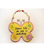 Ceramic Butterfly Plaque with Beaded Hanger - $10.98