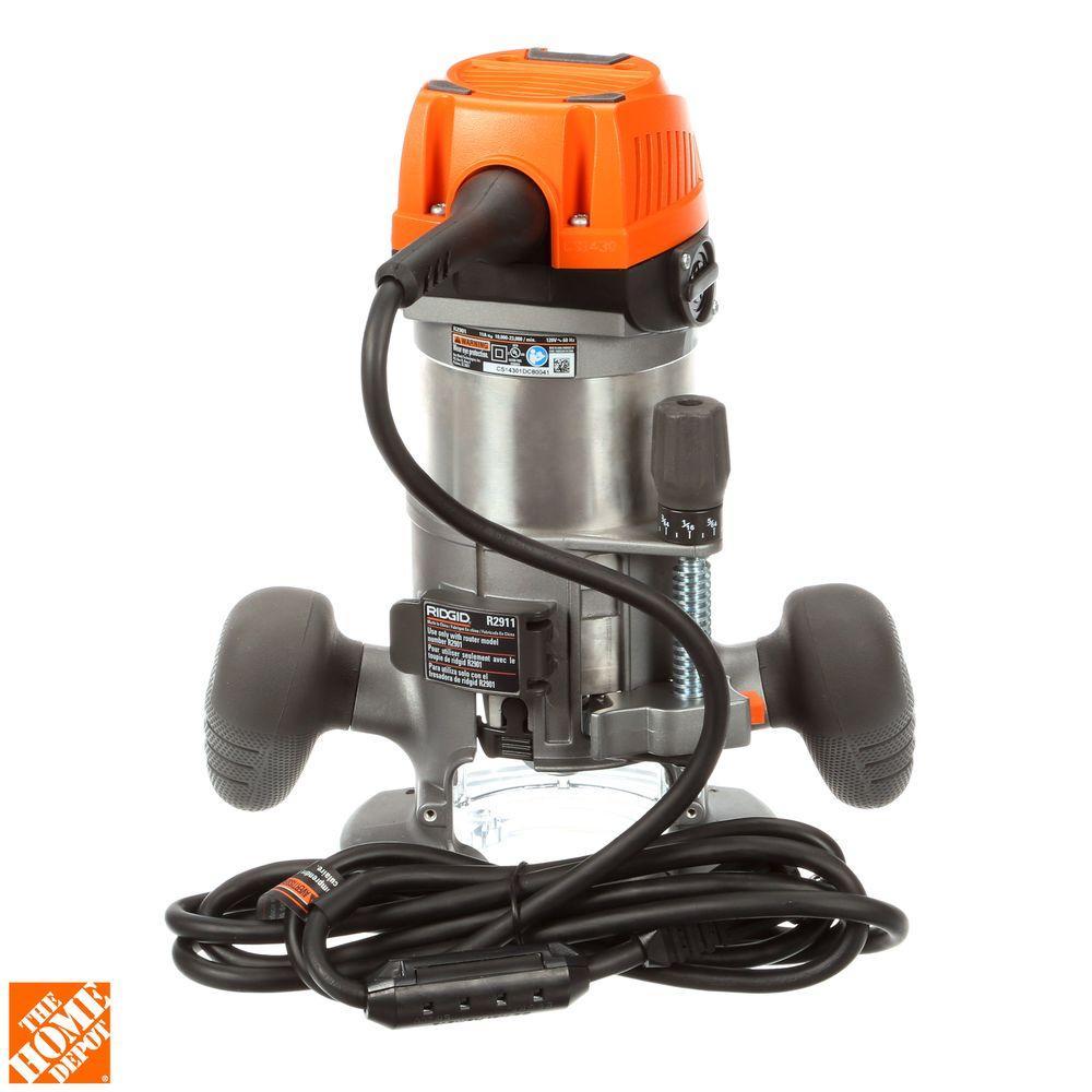 RIDGID 11 Amp 2 HP 1/2 in. Corded Fixed Base Router Wireless Routers