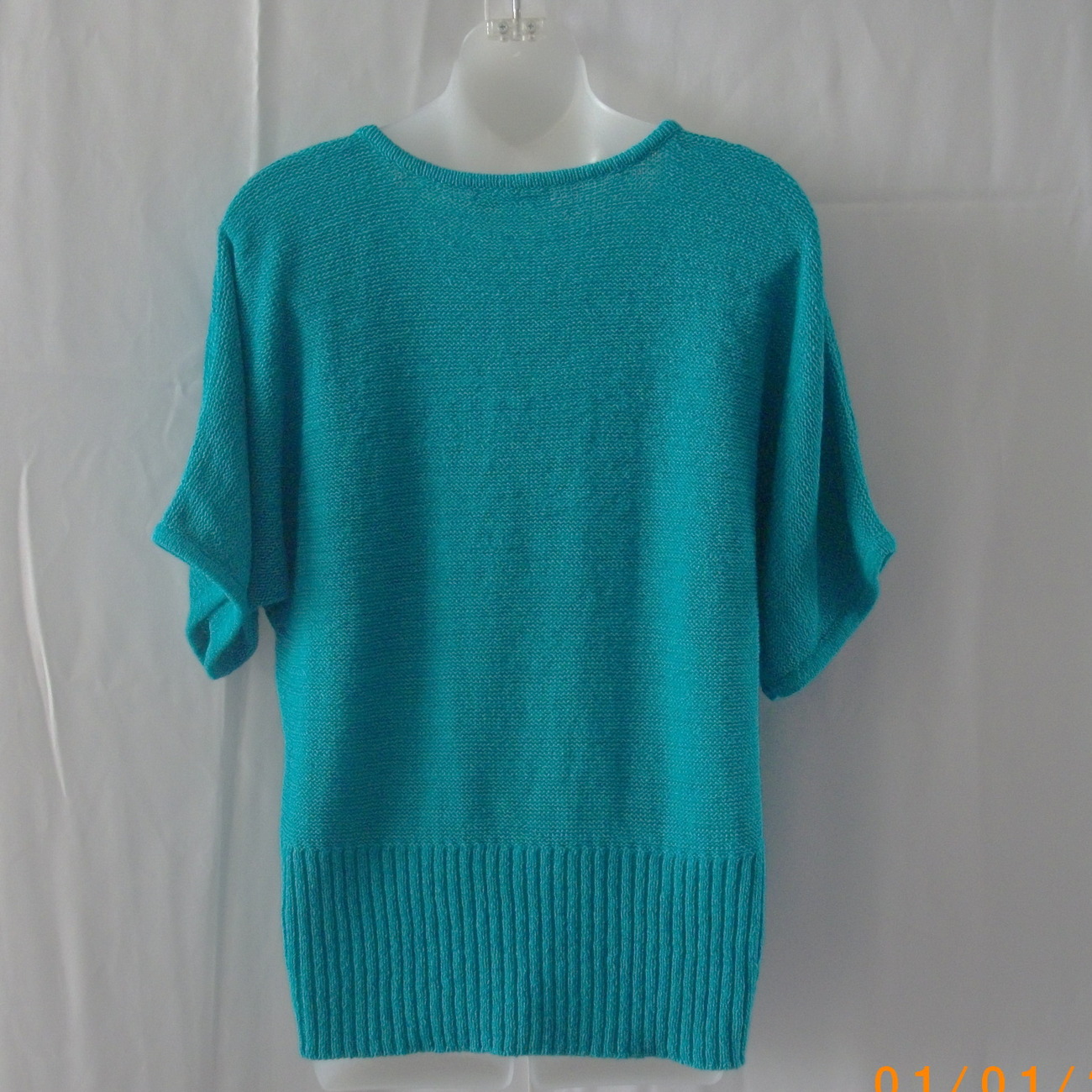 Cable & Gauge XL green acrylic & nylon short-sleeved top with cable ...