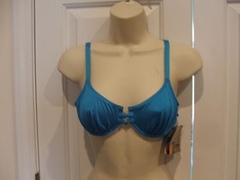 nwt Newport News sunstreak marine blue Underwire Lined Bra Swim Top size 6 - $16.82