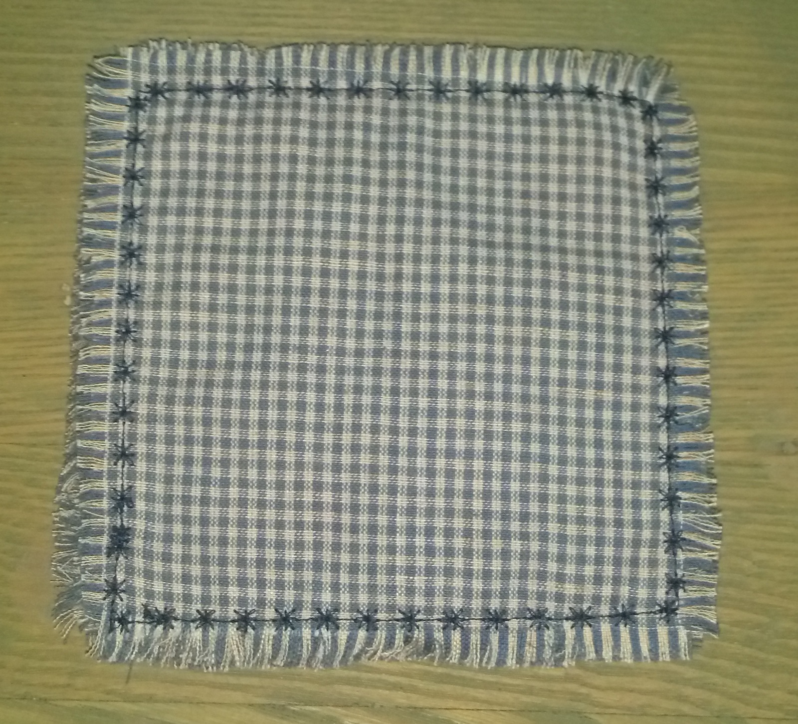 Handmade Appliqued Primitive Rustic Country Star Checked Drink Coaster