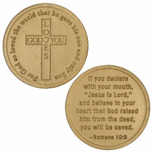 Coins God Loves You, Christian - Gold Bags of 50