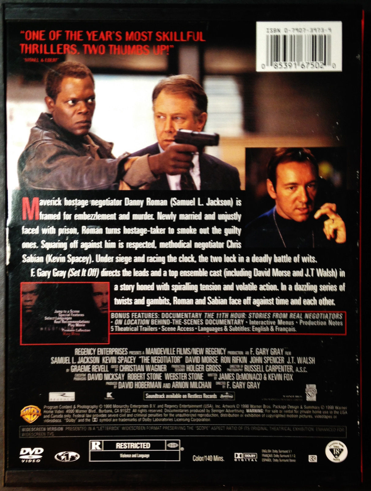 The Negotiator (DVD, 1998) Jackson, Spacey, Widescreen - DVDs & Blu-ray ...