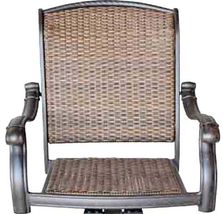 Outdoor bar stools Santa Clara wicker swivel set of 4 cast aluminum patio. image 3