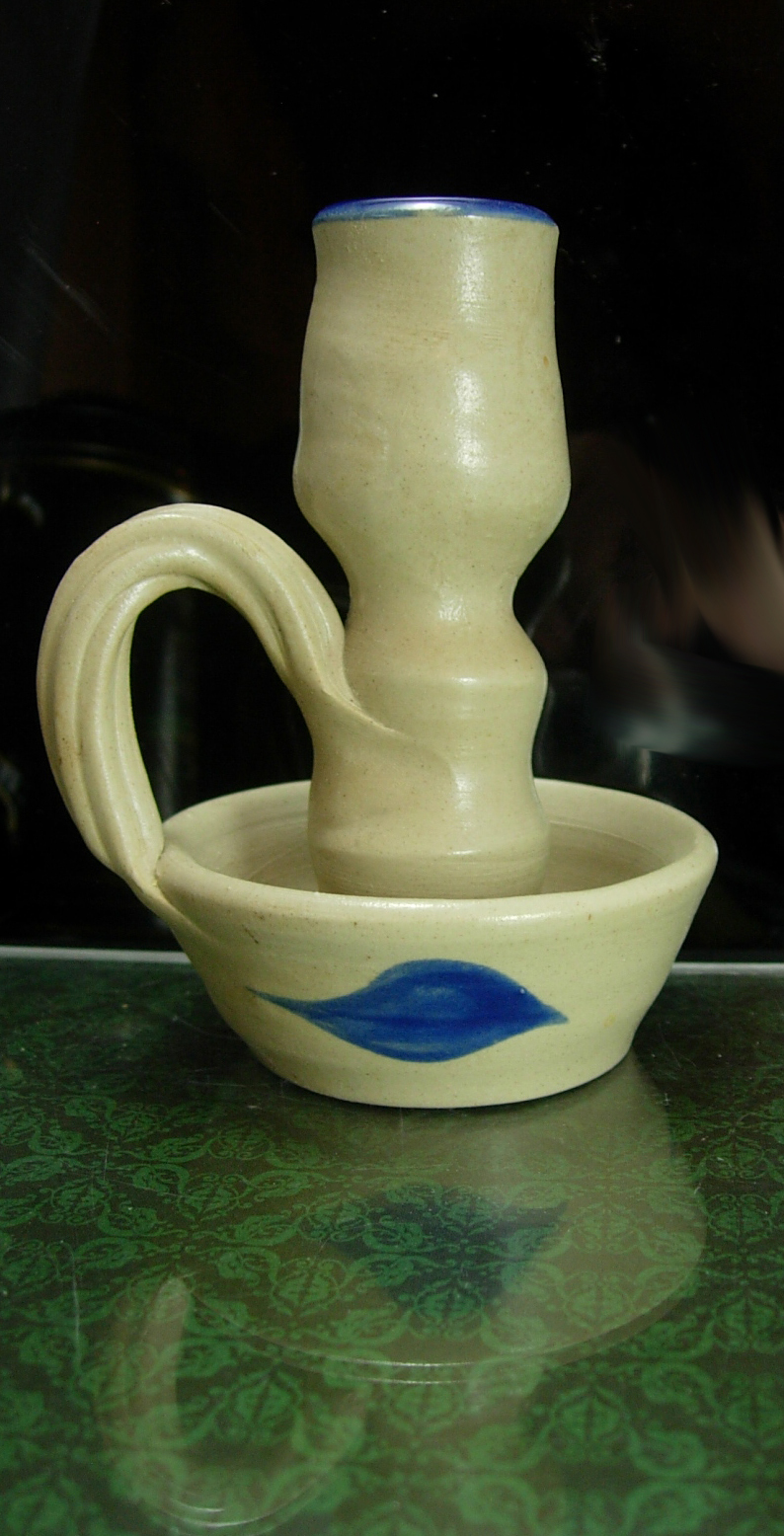 Vintage pottery Candle holder hallmarked Chamber Candlestick