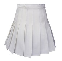 Beautifulfashionlife Women&#39;s High Waist Solid Pleated Mini Skirt(M , White) - $39.59