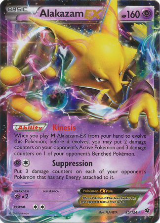 Alakazam EX 25/124 Holo Rare Fates Collide Pokemon Card - Pokémon Individual Cards