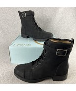 LifeStride Combat Ankle Boots Womens Size 9.5 wide  faux suede Side Zipper - $49.99