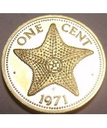 Rare Proof Bahamas 1971 Cent~Starfish~Only 31,000 Minted~Excellent~Free Shipping - $5.28