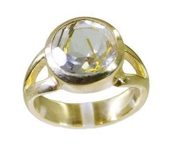 Riyo Multi Gold Plated Rutile Quartz CZ Ring teasing jewelry handmade GPRRQCZ70- - $3.62
