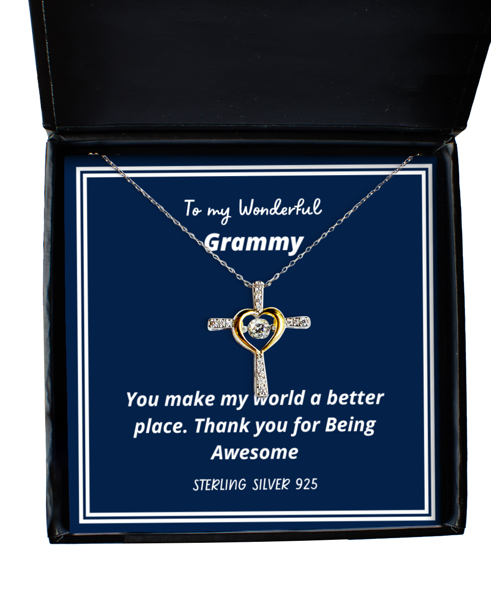 To my Grammy,  Cross Dancing Necklace. Model 64035