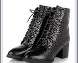 daren snakeskin embossed lace up boot