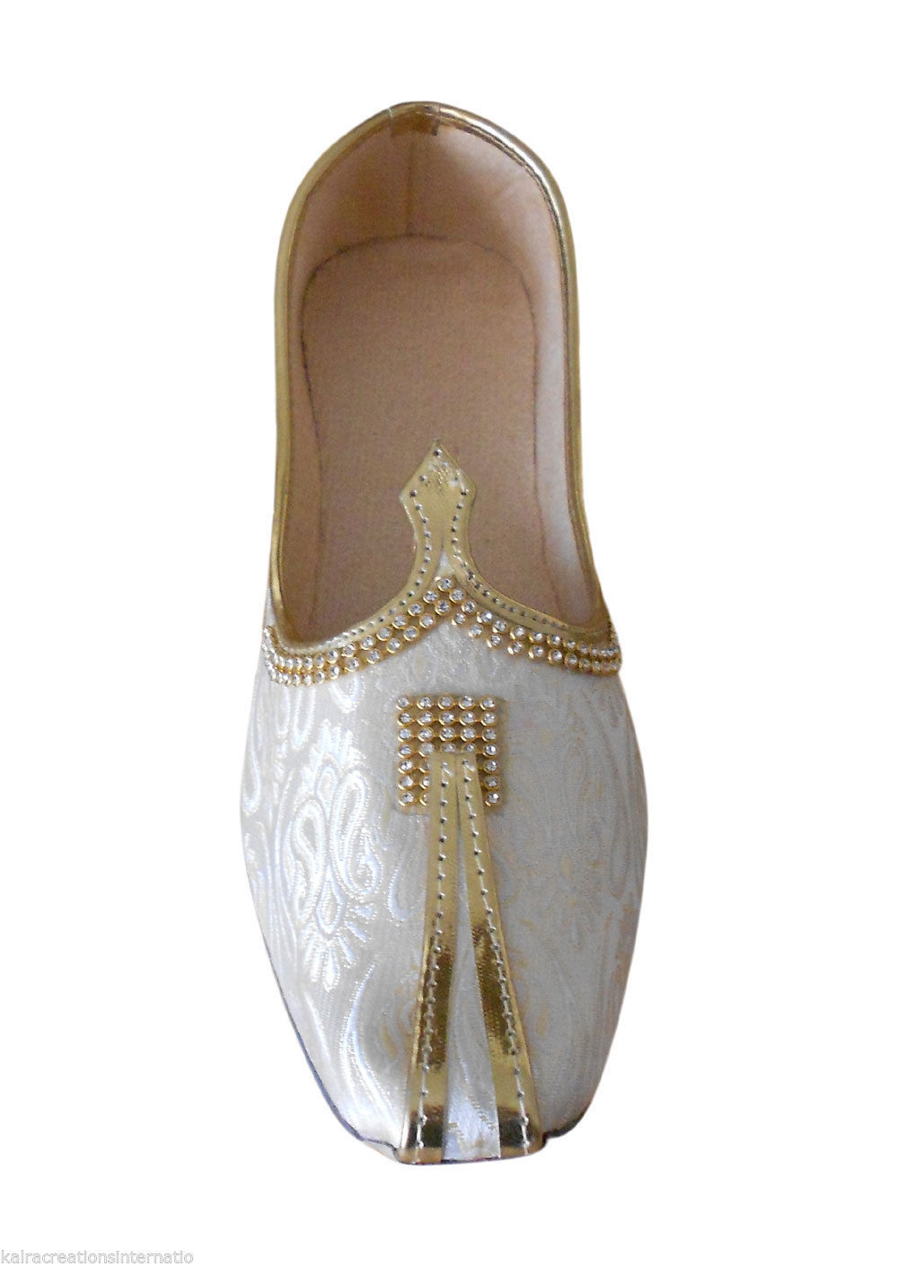Men Shoes Designer Indian Sherwani Handmade Khussa Cream Loafers Mojari ...