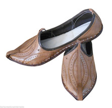 Men Shoes Indian Espadrilles Handmade Traditional Camel Leather Mojari US 7 - $54.99