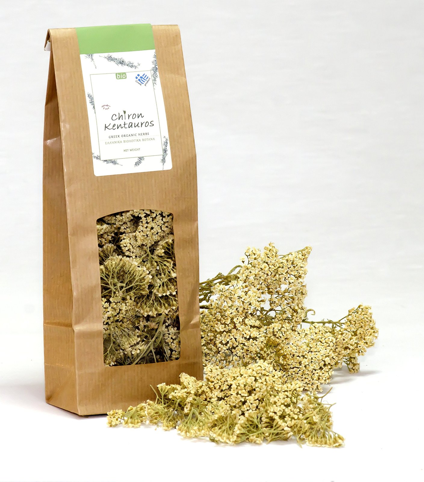 Bio Organic Yarrow Achillea Flower Herb from Mount Pelion Greece - GMO / Caffein