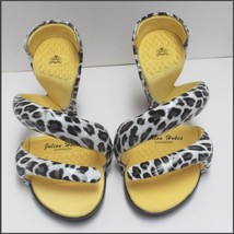 Leopard Padded Mojito Swirl Wrap Open Toe Sole-less High Heel Pumps