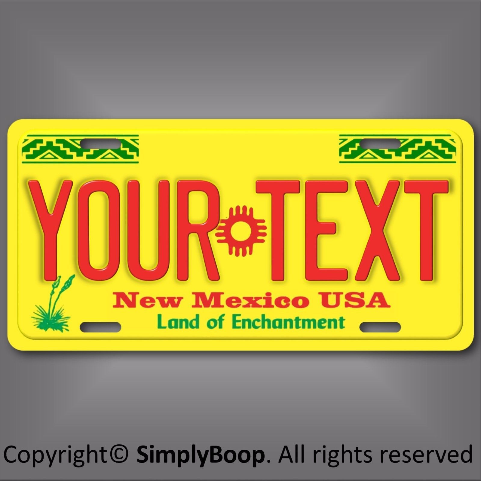 New Mexico State Aluminum License Plate Tag Personalized Custom Your