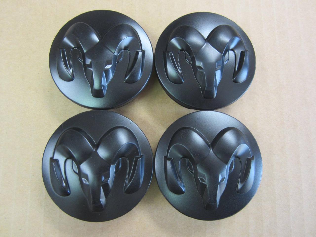 4 x Genuine Mopar 2013-2014 Ram 1500 Flat Black Wheel Center Cap Ram ...