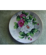 Lefton China Decorative porcelain Plate of White &amp; Pink Roses  - $15.00