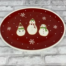 Hallmark Snowman Platter Sugar Cookie Platter Snowflakes Christmas Holiday - $19.34