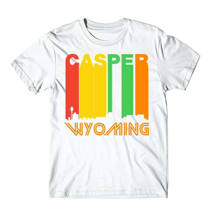 Retro 1970's Style Casper Wyoming Skyline TShirt TShirts, Tank Tops